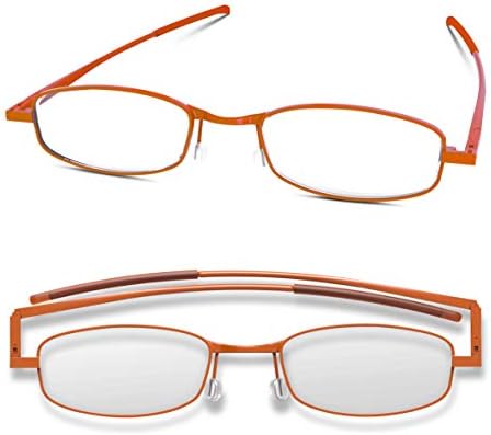 IF Compact Lenses Readers Slim Flat-Folding Unisex Reading Glasses - Cinnamon, +2.5"