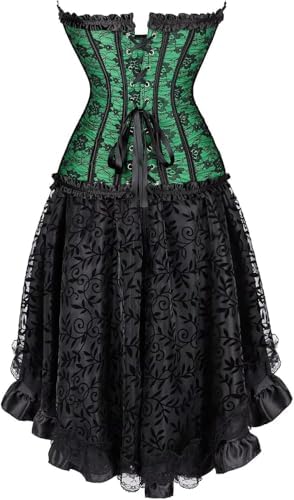 Corsets Dress for Women Gothic Burlesque Bustiers TuTu Skirt Set Exotic
