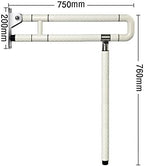29.5 INCH Grab Bars for Bathroom Toilet Safety Rails for Elderly Pregnant Women Disabled Handicap Bar Medical Flip Up Arm Rails Support Foldable Skid Resistance White