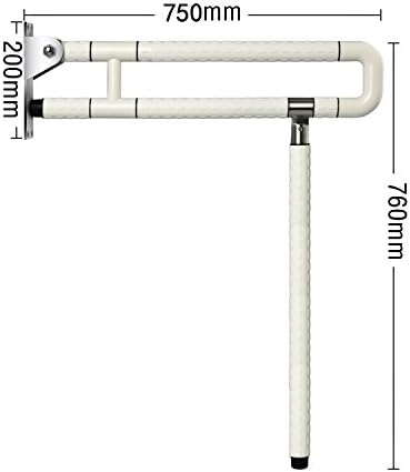 29.5 INCH Grab Bars for Bathroom Toilet Safety Rails for Elderly Pregnant Women Disabled Handicap Bar Medical Flip Up Arm Rails Support Foldable Skid Resistance White