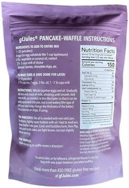 gfJules Certified Gluten Free Pancake & Waffle Mix | No Grit, Non-GMO, Vegan | Certified Top 9 Allergen-Free & Kosher | Voted #1 by Gluten Free & Celiac Consumers | 16 Ounces