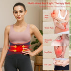 Red Light Therapy Belt for Body, Cordless Infrared Therapy Belt for Back/Abdomen, Waist Wrap with Pulse/Vibration Massage & Timer, Pain Relief, Muscle Relaxation & Circulation Boost, Gift for Parents