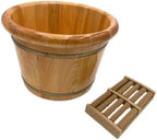 Solid Cedar Wood Foot Basin Tub Bucket for Foot Bath, Massage, Spa, Sauna, Soak, 14"
