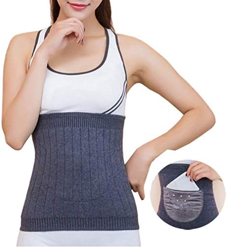 IPENNY Elastic Thick Cashmere Knit Warmer Abdominal Binder Thermal Kidney Stomach Lumbar Support Brace Back Slim Waist Trimmer Wrap Belt Postpartum Belly Band - C Section Surgical Recovery