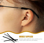 4 Pairs Silicone Eyeglass Temple Tips, Anti-Slip Glasses Ear Grips for Thin Metal Frames, Soft Eyewear Retainer Replacement, Comfortable Arm Leg Sleeves for Sports & Daily Wear (Black & Clear)