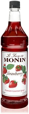 Monin Flavored Syrup, Strawberry, 33.8-Ounce Plastic Bottle (1 liter)