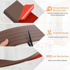 Threshold Ramps for Doorways Self-Adhesive Rubber Ramps for Door Threshold Rubber Door Threshold Ramp for Wheelchair Stroller Scooter Reducer Ramp (Brown, 3” Wide x 3.3' Long)