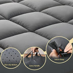 DOWNSTORIA Japanese Floor Mattress, Foldable Futon Mattress Tatami Mat with Handle, Roll Up Camping Sleeping Pad for Adults, Guestroom Floor Bed, Twin Size, Grey