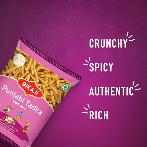 Bikaji Punjabi Tadka Snack Mix 7.05 oz (200g), Indian Snacks, Spicy and Crunchy Indian Namkeen, Authentic Bold Flavor, Tea-Time Snack, Indian Street Food, Party Mix, Bar Snack, Ready-to-Eat