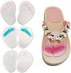 3 Pairs Clear Butterfly Pattern Silicone Thong Sandal Forefoot Insoles Gel Pads Flip Flops Slippers Cushion Inserts Grip Non Slip Self-Adhesive Toe Protector for Men and Women