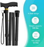 Folding Cane, Walking Poles with Adjustable Height, Canes for Men, Women and for The Elderly, Aids for People WithLlimited Mobility(Black)