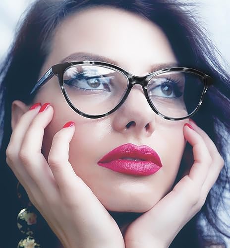 4-Pack Cat Eye Progressive Multifocal Reading Glasses for Women- Blue Light Blocking Readers with Spring Hinges