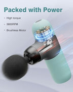 Morelax Mini Massage Gun Portable Deep Tissue Muscle Percussion Massager, Electric Handheld Sport Massager with 6 Massage Heads 4 Speed, Best Gift (Blue)