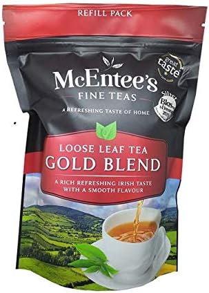 McEntee's Irish Loose Leaf Gold Blend Tea - (Pack of 2) - 250g Refill Bag - Expertly blended in Ireland to give that perfect cup of tea. A traditional Irish blend (Assam and Kenyan).