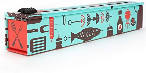 ChicWrap BBQ Tools Refillable Foil Dispenser - One 12"x 30' Roll of Professional Grade Aluminum Foil - Reusable Dispenser w/Slide Cutter - Kosher Certified - Reduces Waste & Saves Money