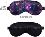 WIRESTER Soft Satin Silk Eye Mask Sleeping Mask Comfortable Sleep Mask with Adjustable Strap for Men Women Kids - Purple Nebula Galaxy