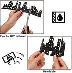 4 Pieces Hero City Cake Border Decoration Black Skyscraper Building Cake Topper Stick on or Lay on Building Images Lighted City Cakes Wrap for Hero Birthday Party Favors Supplies