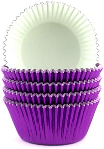 Eoonfirst Foil Cupcake Liners 100 Pcs (Dark Purple)