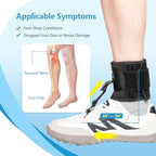AFO Foot Drop Brace for Walking, Upgraded Zinc Alloy Hook, Includes Eyelet Hook for Elastic Laces, Adjustable Drop Foot Support Brace Fits Left or Right Foot for Men & Women, L/XL