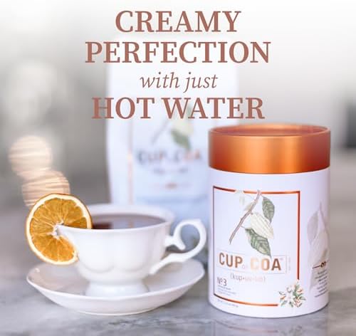 Cup of Coa No. 3 Sensuously Navel | Gourmet Dark Chocolate & Orange Hot Cocoa Mix | Just Add Water | Rich, Silky Smooth & Creamy | Luxury Hot Chocolate | Made in USA (8 Servings)