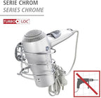 WENKO 18770100 Turbo-Loc Hair Dryer Holder - Cable Holder, Fixing Without Drilling, Steel, 14 x 7.5 x 11.5 cm, Chrome