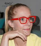 Eyekepper Ladies Reading Glasses - Oversized Square Design Readers for Women Red