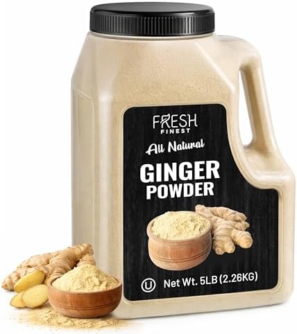 Fresh Finest Bulk Ginger Powder 5 LB - Pure Ground Ginger Root for Culinary & Health Benefits, Packed in a Premium Container