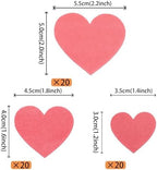 60 PCS Edible Heart Cupcake Toppers Wafer Paper Sweet Love Heart Cake Decorations Edible Valentine's Day Cupcake Picks for Wedding Engagement Bridal Shower Birthday Valentine's Day Party Supplies Pink