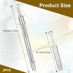 2 Pieces Stainless Steel 4-Claw Pick up Tool 4 Prongs Jeweler's Pick Up Tool for Small Parts Pickup Metal Grabber Claw Pickup Holder for IC Chip Electronic Components Nails Clamping, Silver