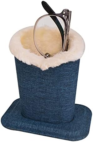 Baitaihem Pack of 2 Plush Lined Eyeglasses Holder Stand Protective Glasses Case For Desks Or Nightstands