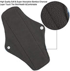 Reusable Menstrual Pads (7 in 1, 25.4cm 4 Layers), Bamboo Cloth Pads for Heavy Flow with Wet Bag, Large Sanitary Pad Set with Wings for Women, Washable Overnight Cloth Panty Liners Period