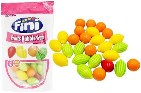 Fini Fruits Bubble Gum I Fruit shaped and flavored Bubble Gum I 165g 5.82 ounce