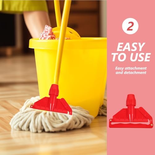 Baluue Detachable Mop Head Clamp Replacement Clip for Mop Handle Part Secure Floor Attachment Easy Cleaning Durable Head Holder