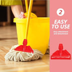 Baluue Detachable Mop Head Clamp Replacement Clip for Mop Handle Part Secure Floor Attachment Easy Cleaning Durable Head Holder