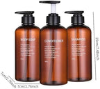 Refillable Shower Dispenser Bottles, 3 Pack for Shampoo and Conditioner, 500ml