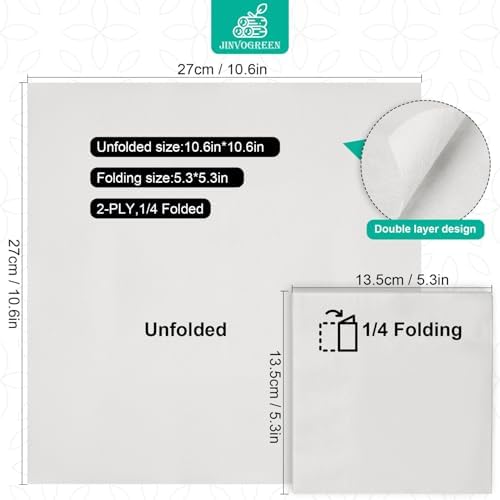 1000 Count Cocktail Napkins Bulk 2-Ply White Beverage Paper Napkins Disposable for Bars, Lunch, Parties, Restaurant and Everyday Use - 5.3 x 5.3 Inch Folded