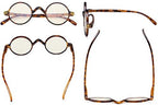 Eyekepper Round Blue Light Filter Glasses Women Men - Blocking UV Ray Anti Screen Glare Computer Readers - Brown/Tortoise +3.00