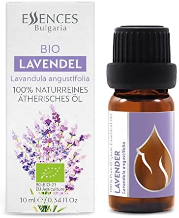 Essences Bulgaria Organic Lavender Essential Oil 1/3 Fl Oz | 10ml | Lavandula angustifolia | 100% Pure and Natural | Undiluted | Therapeutic Grade | Family Owned Farm | Steam-Distilled | Non-GMO