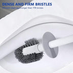 GENERIC Toilet Brush and Plunger Set, Integrated Storage 3-in-1 Toilet Brush and Plunger Combo with Gap Cleaning Brush, Bathroom Multi-Purpose Cleaning Set (White Gray)