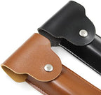 2PCS LinMei Razor Protective Travel Cover for Straight, Shavette and Barber Razors Shaving Pouch Holder (Brown, Black)