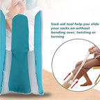 Sock Aid Device for Seniors, Sock Aids for Putting and Off Socks, Sock Helper for Pregnant Women and Disability, Easy On and Off Stocking Slider, Handicapped Avoid Bending Sock Assistant Device