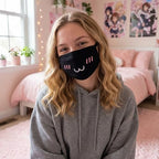 Generic 10pcs Cute Face Mask for Women & Men, Black White Pink Reusable Washable Cotton Full Face Protection for Adult Teens