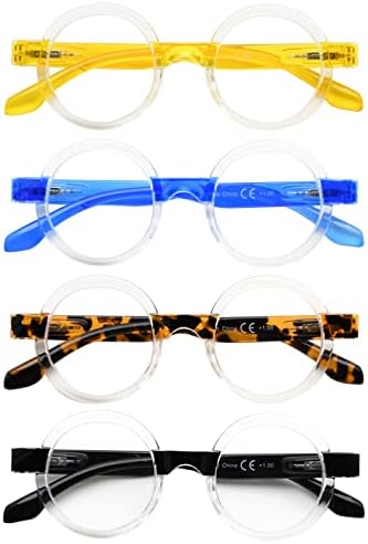 Eyekepper 4-Pack Round Reading Glasses Women Oprah Style Readers +1.50