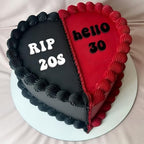 RIP 20s Hello 30 Cake Topper – Black Acrylic Death to My 20s Birthday Cake Decoration, Funny 30th Party Decor for Her, Funeral for My Youth, Dirty Thirty Gothic Cake Topper (white black)