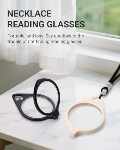 TERAISE Reading Glasses Pendant Necklace Readers Lightweight Portable Anti-loss Reading Glasses with Exquisite Case for Women