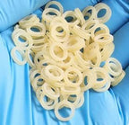 Orthodontic Elastics - 1/4 Medium (6.4 mm) 50 individual bags of 100 elastics per bag - Amber Latex - Made in USA