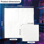 1200 Count Cocktail Napkins, 2-Ply White Beverage Napkins Disposable, 4.5 x 4.5 Inch Folded Paper Napkins Bulk for Wedding, Bar, Dinner, Dessert, Party and Everyday Use