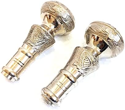 Handmade Vintage Solid Silver Brass Handle Antique Victorian Cane Wooden Walking Stick only Handle