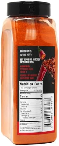Cayenne Pepper Powder 16oz Jar - 50,000 SHU, Gluten Free, All Natural Red Pepper, Garden Wildlife Natural Pest Control by Spicy World