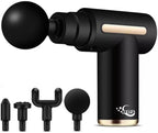 Mini Massage Gun with LCD Display – Deep Tissue Percussion Massager, 6 Speeds, 4 Heads, Super Quiet, Portable Muscle Relief Massage Gun with USB Charging & Travel Case